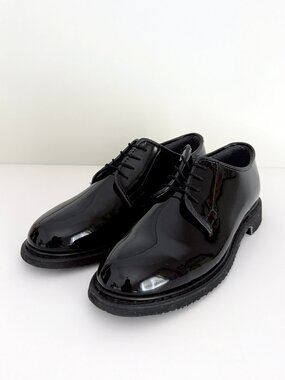 NEW Bates Lites Black High Gloss Uniform Oxfords (Model E00731)